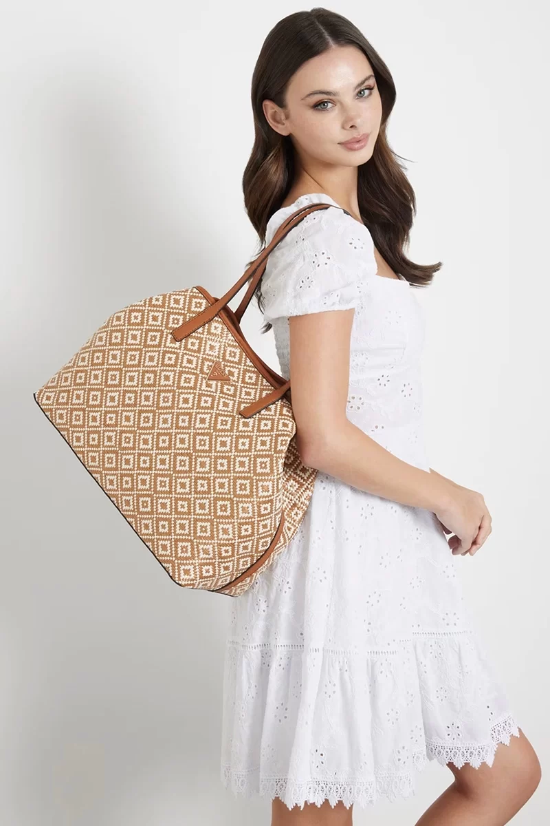 Guess Vıkky Iı Large Tote Kadın Kahverengi El Çantası HWWR9318290-COG