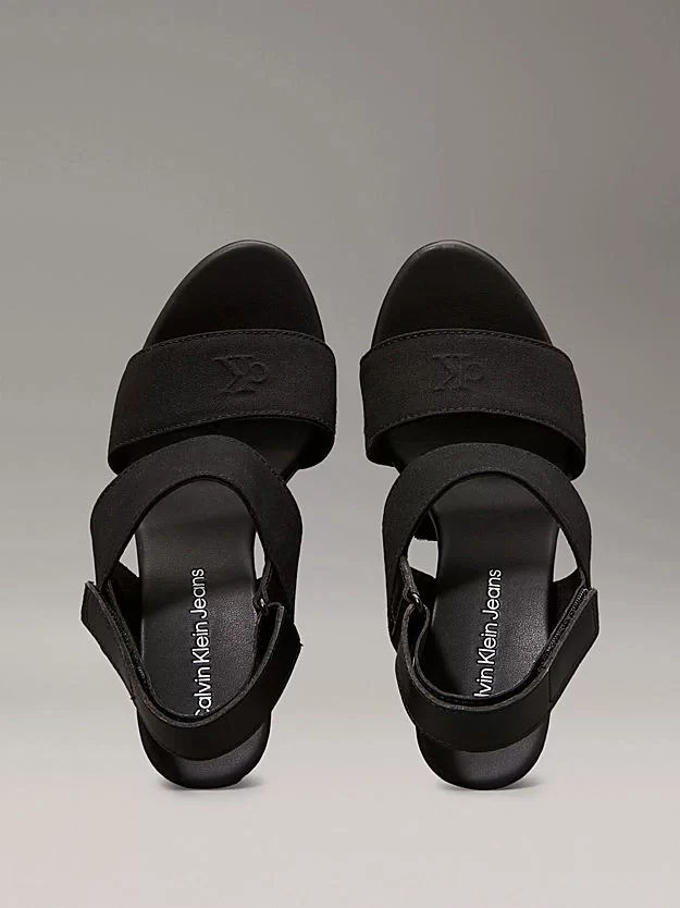 Calvin Klein Jeans Kadın Siyah  Deri Blok Topuklu Sandalet