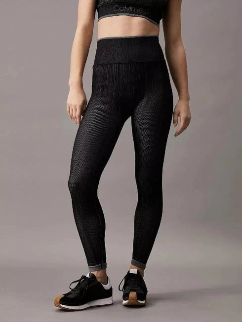 Calvin Klein Kadın Siyah Yüksek Bel Slim Fit Tayt