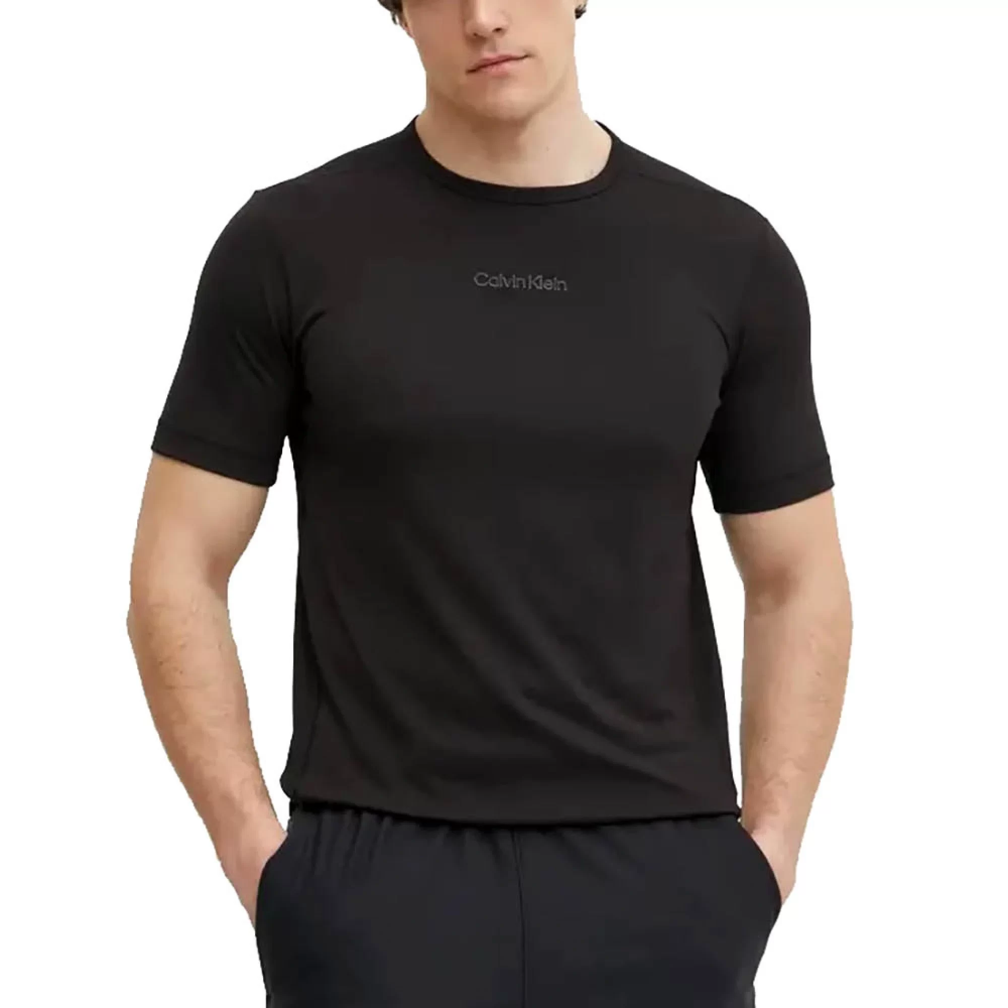 Calvin Klein Erkek Siyah Logolu T-Shirt