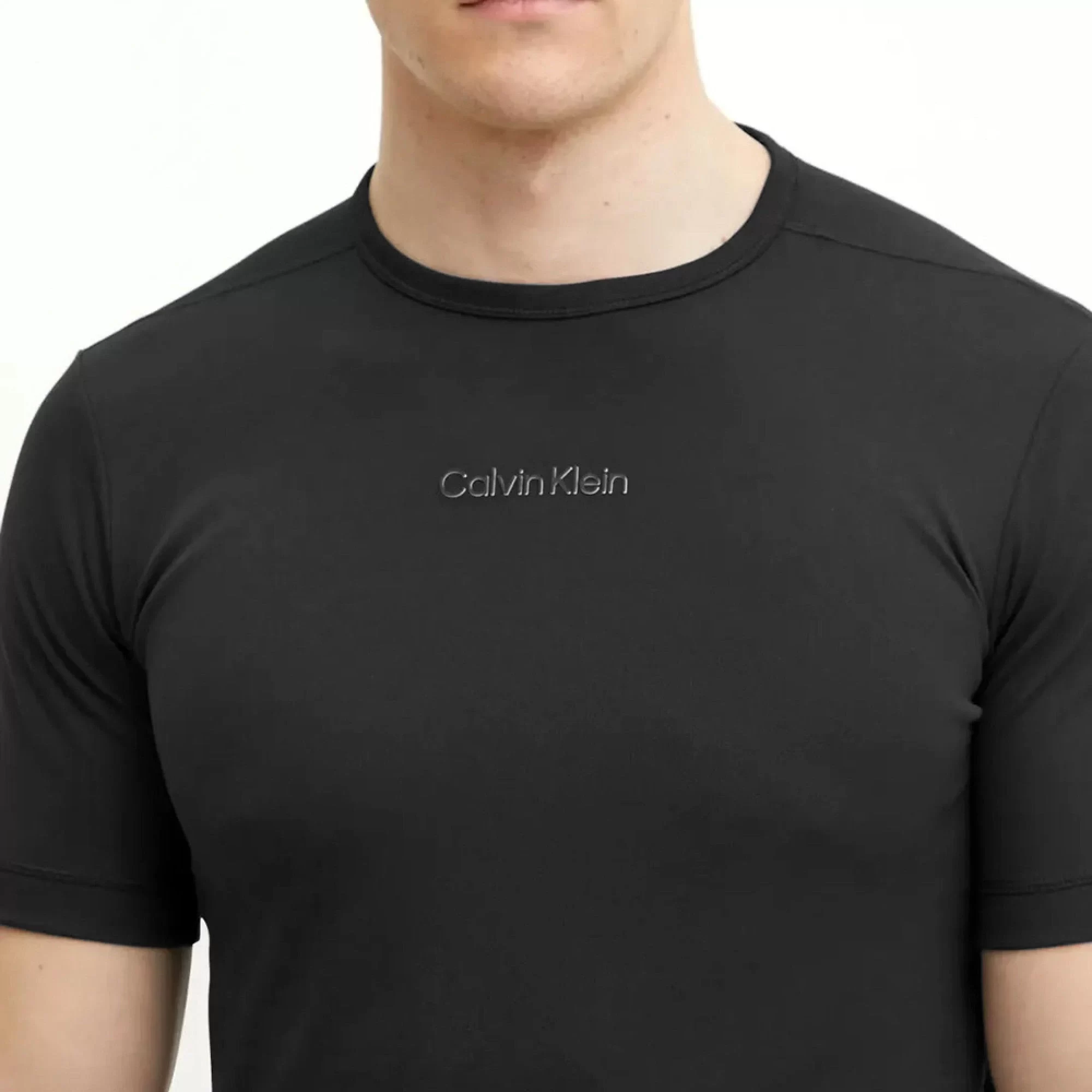 Calvin Klein Erkek Siyah Logolu T-Shirt