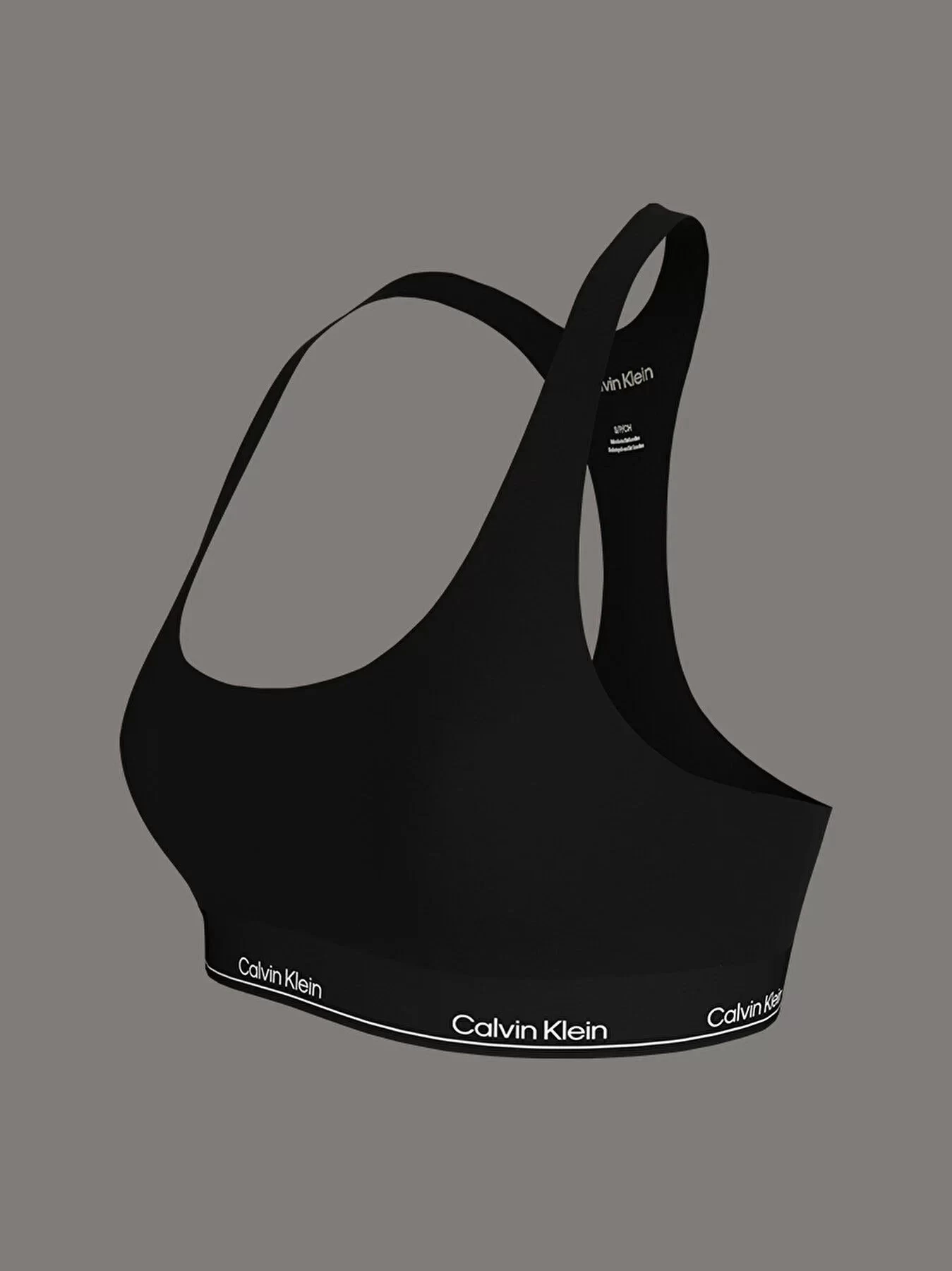 Calvin Klein Kadın Siyah Beli Elastik Bantlı Crop Büstiyer