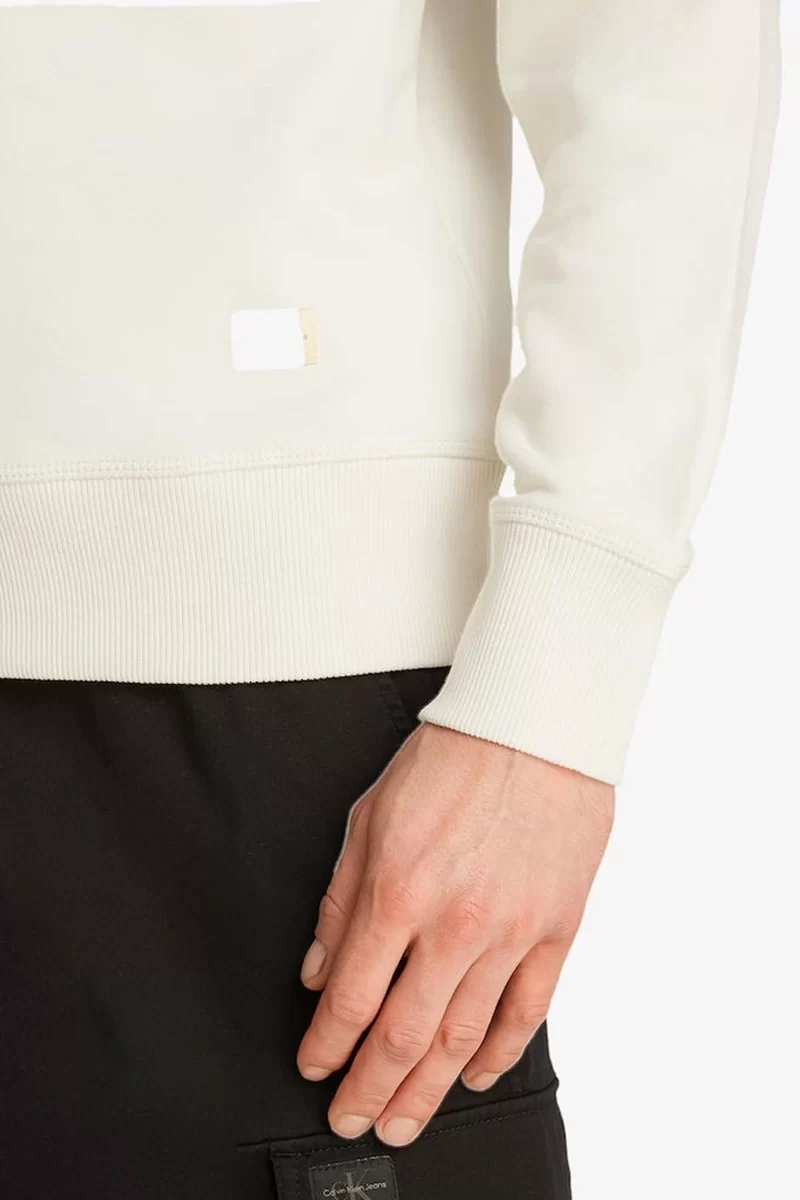 Calvin Klein Erkek Bisiklet Yaka Normal Fit Krem Sweatshirt
