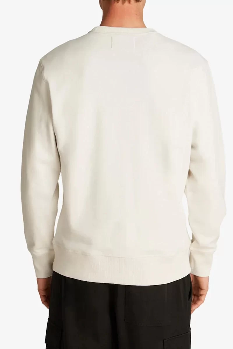 Calvin Klein Erkek Bisiklet Yaka Normal Fit Krem Sweatshirt
