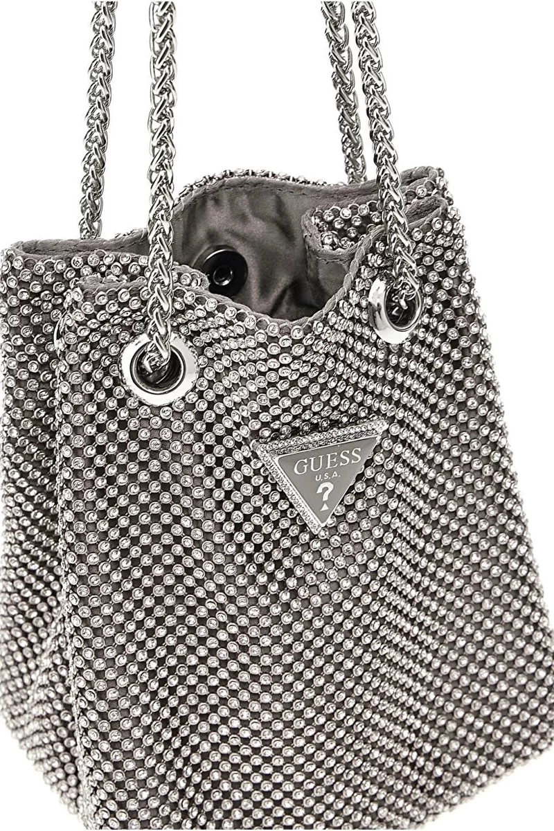 Guess Zalına Pouch Kadın Gri Mini Çanta HWRY9350750-SIL