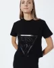Guess Adele Crop T-Shırt Kadın Siyah T-Shirt V2YI06K8HM0-JBLK
