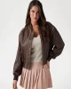 Guess Angelıque Vıntage Pu Bomber Kadın Kahverengi Ceket W5RL21WGW40-G1EB