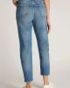 Calvin Klein Kadın Eskitilmiş Regular Fit Mavi Kot Pantolon