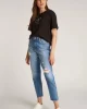 Calvin Klein Kadın Eskitilmiş Regular Fit Mavi Kot Pantolon