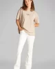 Calvin Klein Kadın Logo Baskılı Ekru T-shirt