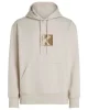 Calvin Klein Erkek Gri Küçük Logolu Kapüşonlu Sweatshirt