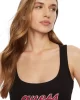 Guess Chenılle Logo Tank Top Rıb Kadın Siyah Atlet W5RP03KA0H1-JBLK
