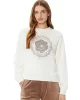 Guess Cn Peony Logo Fleece Kadın Beyaz Sweatshirt W5RQ05K7EX1-G012
