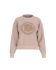 Guess Cn Peony Logo Fleece Kadın Bej Sweatshirt W5RQ05K7EX1-G1DP