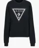 Guess Cn Python Trıangle Logo Flecee Kadın Siyah Sweatshirt W5RQ09K8802-JBLK