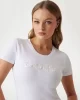 Guess Cn Ss Logo Segquıns Tee Kadın Beyaz T-Shirt W5GI17J1314-G011