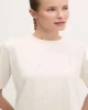 Guess Kadın Krem Logolu T-Shirt