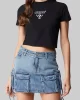 Guess Colette Crop Tee Kadın Siyah Crop V4YI20KCDH1-JBLK