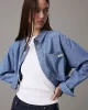 CK Jeans Kadın Cropped Dad Denim Gömlek J20J225011-1A4
