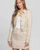 Guess Daphnee Cropped Jacket Kadın Krem Ceket W5RN47WGW82-F0DP