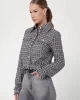 Guess Daphnee Cropped Jacket Kadın Siyah/Beyaz Ceket W5RN47WGW82-F9RS