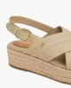 Tommy Hilfiger Kadın Bej Denim Platform Espadril Sandalet