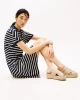 Tommy Hilfiger Kadın Bej Denim Platform Espadril Sandalet