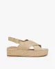 Tommy Hilfiger Kadın Bej Denim Platform Espadril Sandalet