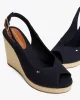 Tommy Hilfiger Kadın Bej Yüksek Topuk Espadril Sandalet