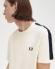 Fred Perry Erkek Ekru Logo Detaylı T-shirt
