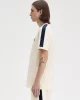 Fred Perry Erkek Ekru Logo Detaylı T-shirt