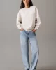 Calvin Klein Kadın Parlak Monogram Bej Sweatshirt