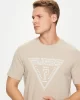 Guess Erkek Bej Logolu T-Shirt