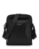 Guess Erkek Siyah Milano Üstten Fermuarlı Ön Cepli Crossbody