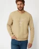 Guess Treated Trıangle Cn Sweatshırt Erkek Bej Sweatshirt M4YQ07KBY51-G036