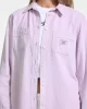 Guess jeans Gj Regular Ls Denım Shırt Kadın Lila Bluz W5GH37D5NW1-GJPR
