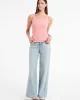 Guess jeans Gj Tank Top Slım Rıb Embro Kadın Pembe T-Shirt W5RP48KA0H1-G682