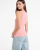 Guess jeans Gj Tank Top Slım Rıb Embro Kadın Pembe T-Shirt W5RP48KA0H1-G682