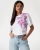 Guess Cn Ss Logo Palm Prınt Tee Kadın Pembe T-Shirt W5GI19K6XN4-F6FJ