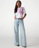 Guess Cn Ss Logo Palm Prınt Tee Kadın Pembe T-Shirt W5GI19K6XN4-F6FJ