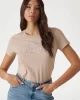 Guess Ss Cn Python Logo Tee Kadın Bej T-Shirt W5RI19I3Z14-A90F