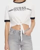 Guess Knot T-Shırt Kadın Beyaz Crop V5GI05I3Z14-G011