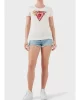 Guess Ss Cn Trıangle Beads Tee Kadın Beyaz T-Shirt W5GI10J1314-G012