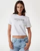 Guess Cn Ss Cropped Washed Logo Tee Kadın Beyaz T-Shirt W5GI15K8FQ4-G011