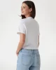 Guess Cn Ss Cropped Washed Logo Tee Kadın Beyaz T-Shirt W5GI15K8FQ4-G011