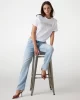 Guess Cn Ss Cropped Washed Logo Tee Kadın Beyaz T-Shirt W5GI15K8FQ4-G011