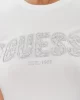 Guess Cn Ss Logo Lace Tee Kadın Beyaz T-Shirt W5GI04J1314-G011