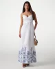 Guess Blanche Place Embro Long Dress Kadın Beyaz Elbise W5GK26WH580-G011