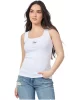 Guess jeans Gj Tank Top Slım Rıb Embro Kadın Beyaz Atlet W5GP26KA0H1-G011