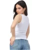 Guess jeans Gj Tank Top Slım Rıb Embro Kadın Beyaz Atlet W5GP26KA0H1-G011